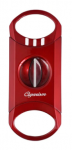 CIGARISM GLOSS FINISH V-CUT CIGAR CUTTER, UP TO 60 RING GAUGE, CIGAR REST (RED)