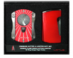 LOTUS - CHROMA Lighter & DECEPTION Cutter gift set - RED