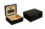 High Gloss Black Humidor 50 cigar capacity