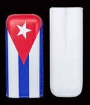 2 Cigar CUBA Flag genuine LEATHER CIGAR CASE