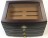 Dark Mahogany Glass Top Humidor w/ 3 Drawers 75 Cigar Capacity