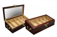 125 Count Cherry Glass Top Display Humidor