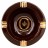 OLIVA GOLD BROWN ROUND ASHTRAY