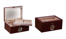 Berkeley 100 Count Cherry Finish Humidor w/ Glass Top