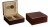 DARK AUTHENTIC WALNUT HUMIDOR w/ HUMIDIFIER & HYDROMETER 20-25 CIGAR CAPACITY