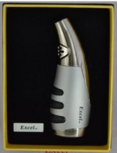 Excel Jet Flame Lighter (Silver - Black) - Gift Box