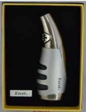 Excel Jet Flame Lighter (Silver - Black) - Gift Box 