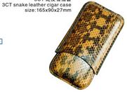 3 Cigar Genuine Snake leather cigar case