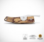 LES FINES LAMES - La Petite - TATTOO Series - SNAKE BLADE - MARBLWOOD HANDLE - with leather case