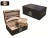 ROCKERFELLER 130 COUNT EBONY MATTE HUMIDOR W/ BUILT IN CIGAR DISPLAY IN LID