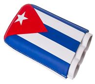 3 Cigar CUBA Flag Leather cigar case