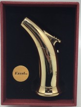 Excel Jet Flame Lighter w/ 3 cigar punch (Gold) - Gift Box 